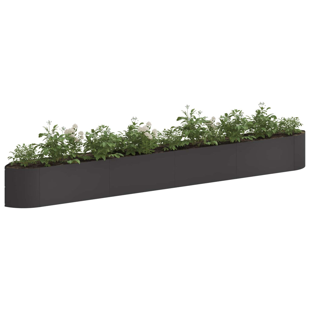 vidaXL Podniesione Łóżko Ogrodowe Czarny 380 x 40 x 40 cm Stal