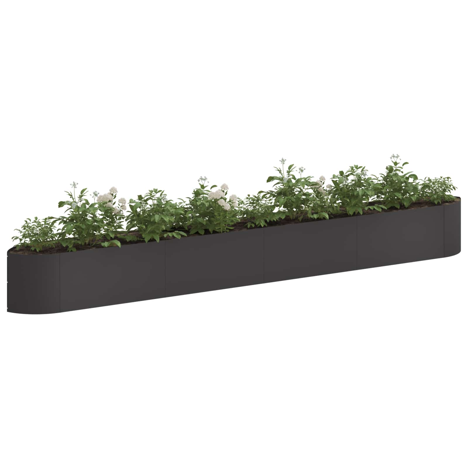vidaXL Podniesione Łóżko Ogrodowe Czarny 380 x 40 x 40 cm Stal