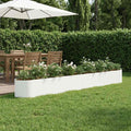 vidaXL Podniesione Łóżko Ogrodowe Biały 380 x 40 x 40 cm Stal