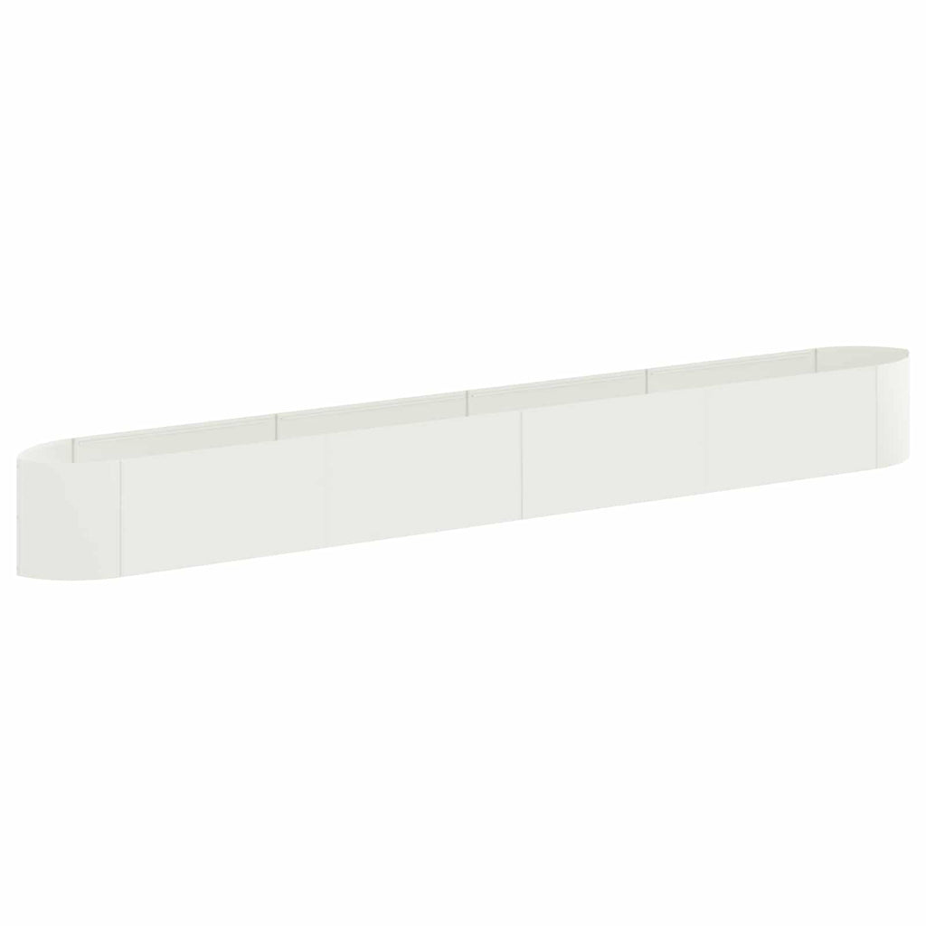 vidaXL Podniesione Łóżko Ogrodowe Biały 380 x 40 x 40 cm Stal