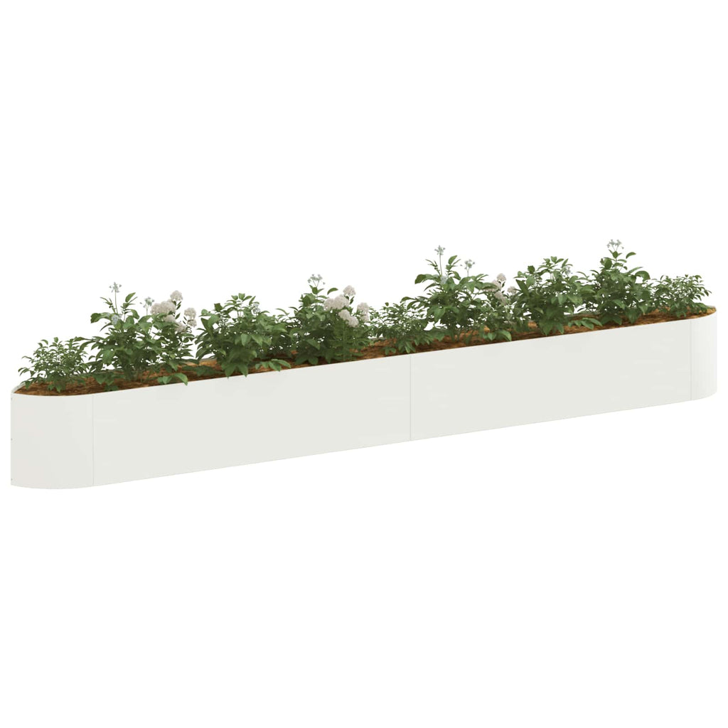 vidaXL Podniesione Łóżko Ogrodowe Biały 380 x 40 x 40 cm Stal