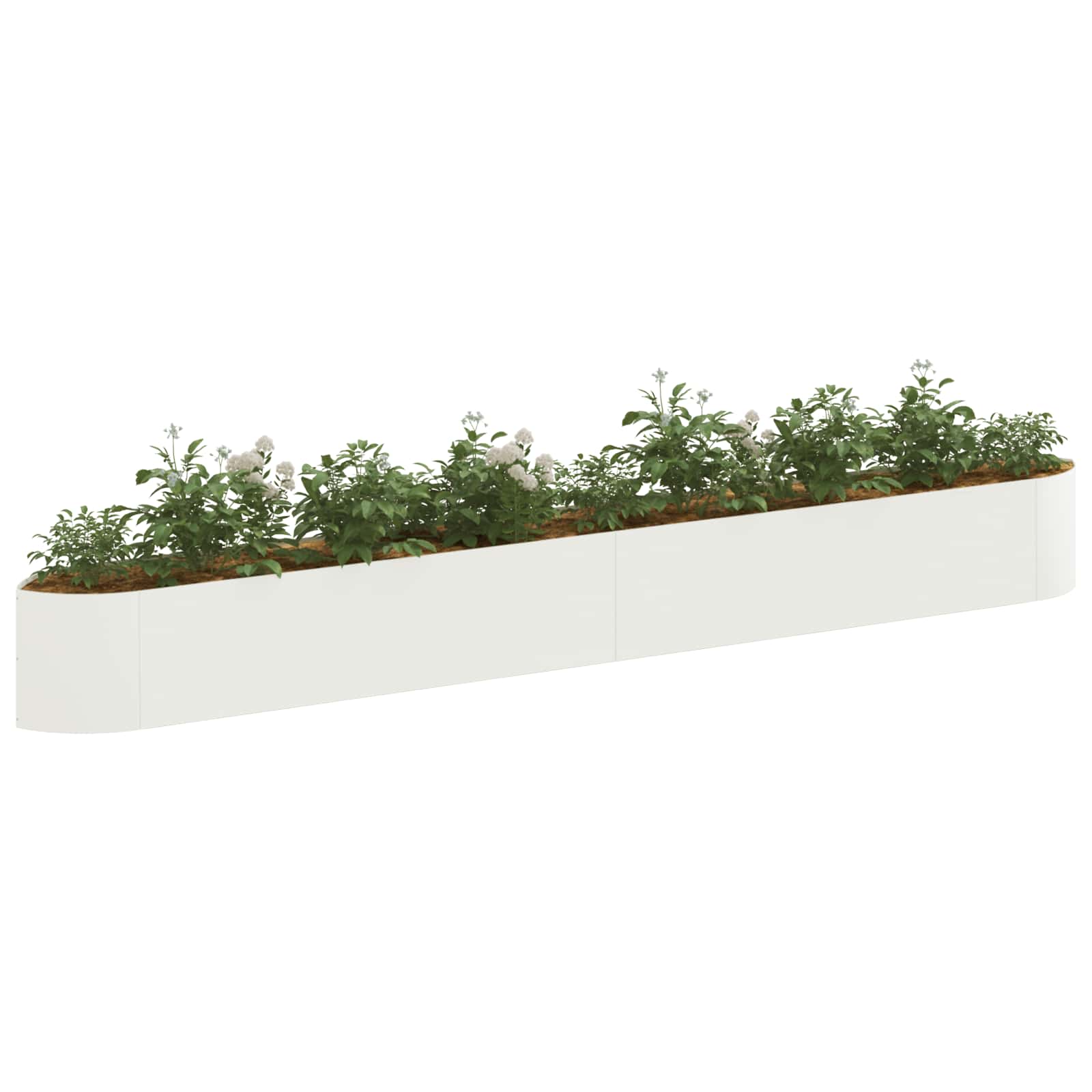 vidaXL Podniesione Łóżko Ogrodowe Biały 380 x 40 x 40 cm Stal