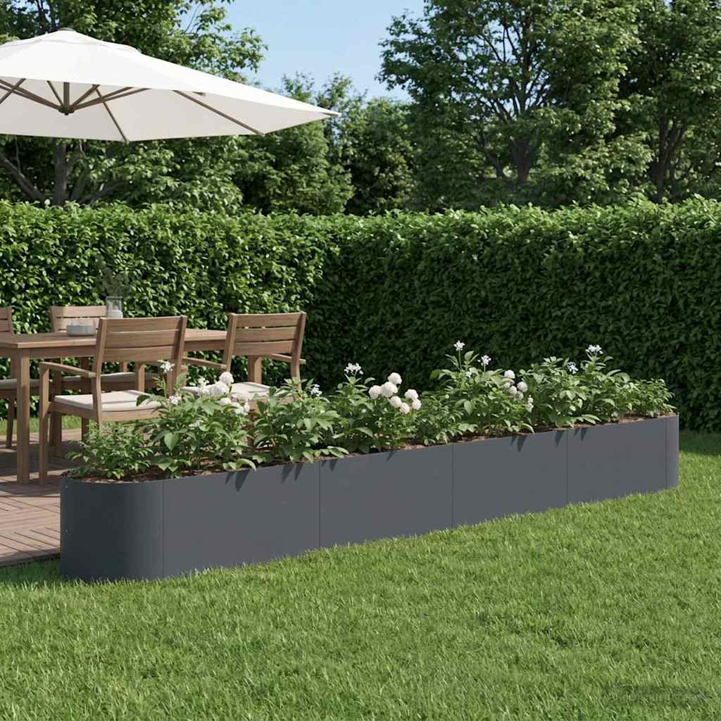 vidaXL Podniesione Łóżko Ogrodowe antracytowy 380 x 40 x 40 cm Stal