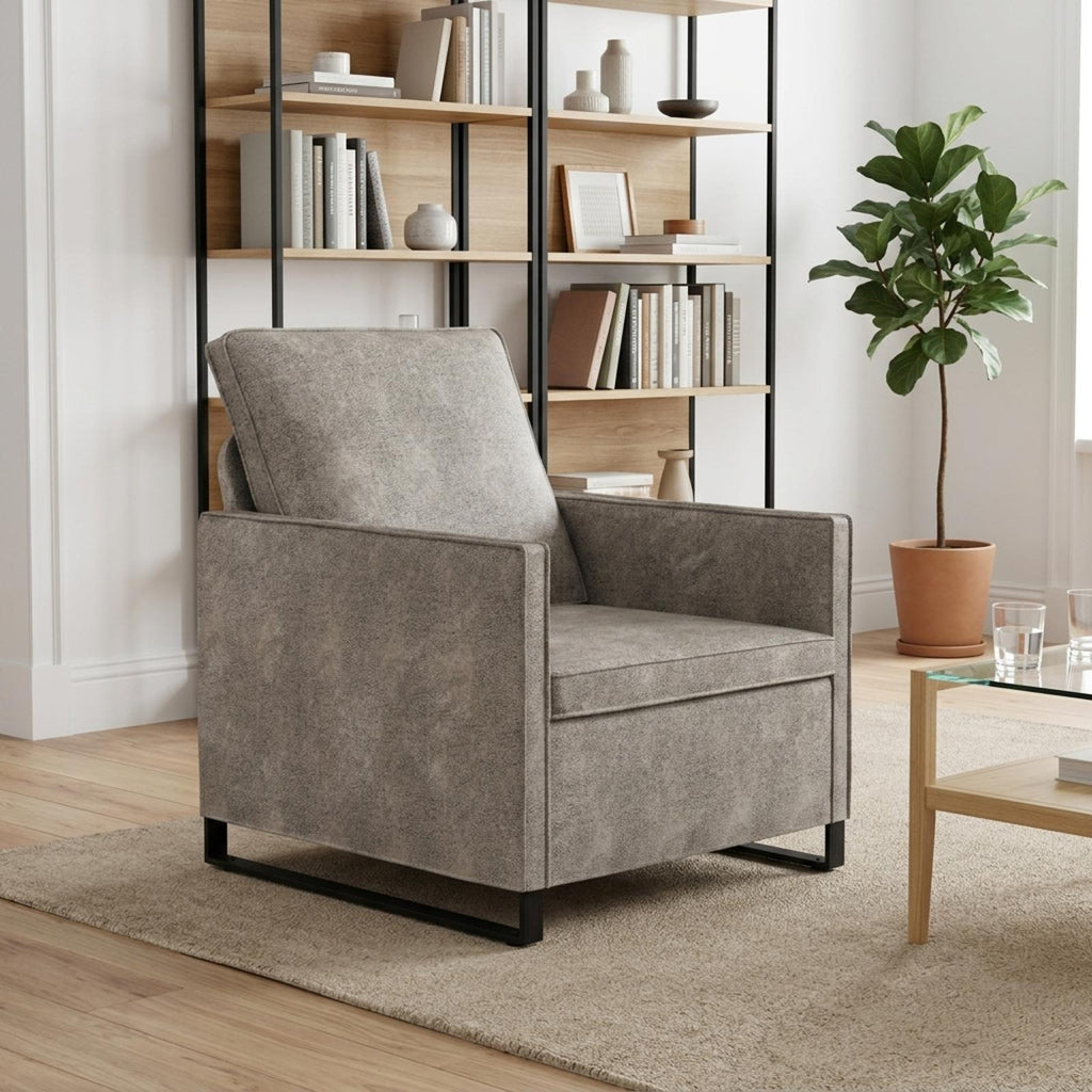 vidaXL Fotel jasnoszary 70 x 81 x 82 cm Materiał zamszowy syntetyczny