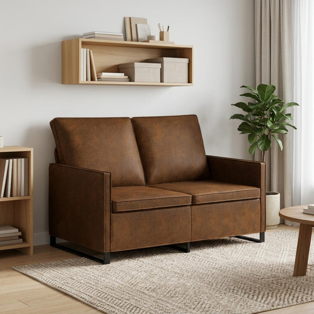 vidaXL Sofa dwuosobowa brązowy 130 x 81 x 82 cm
