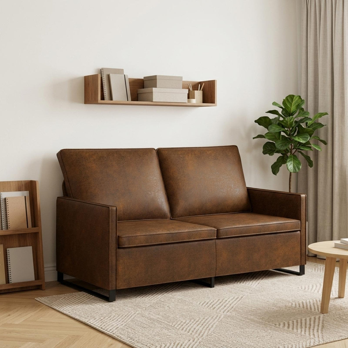 vidaXL Sofa dwuosobowa brązowy 150 x 81 x 82 cm