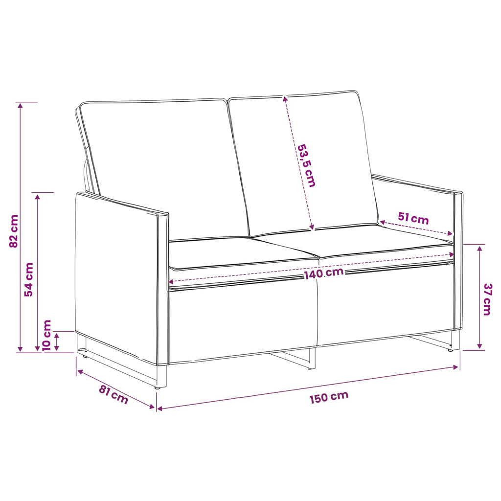 vidaXL Sofa dwuosobowa ciemnoszary 150 x 81 x 82 cm