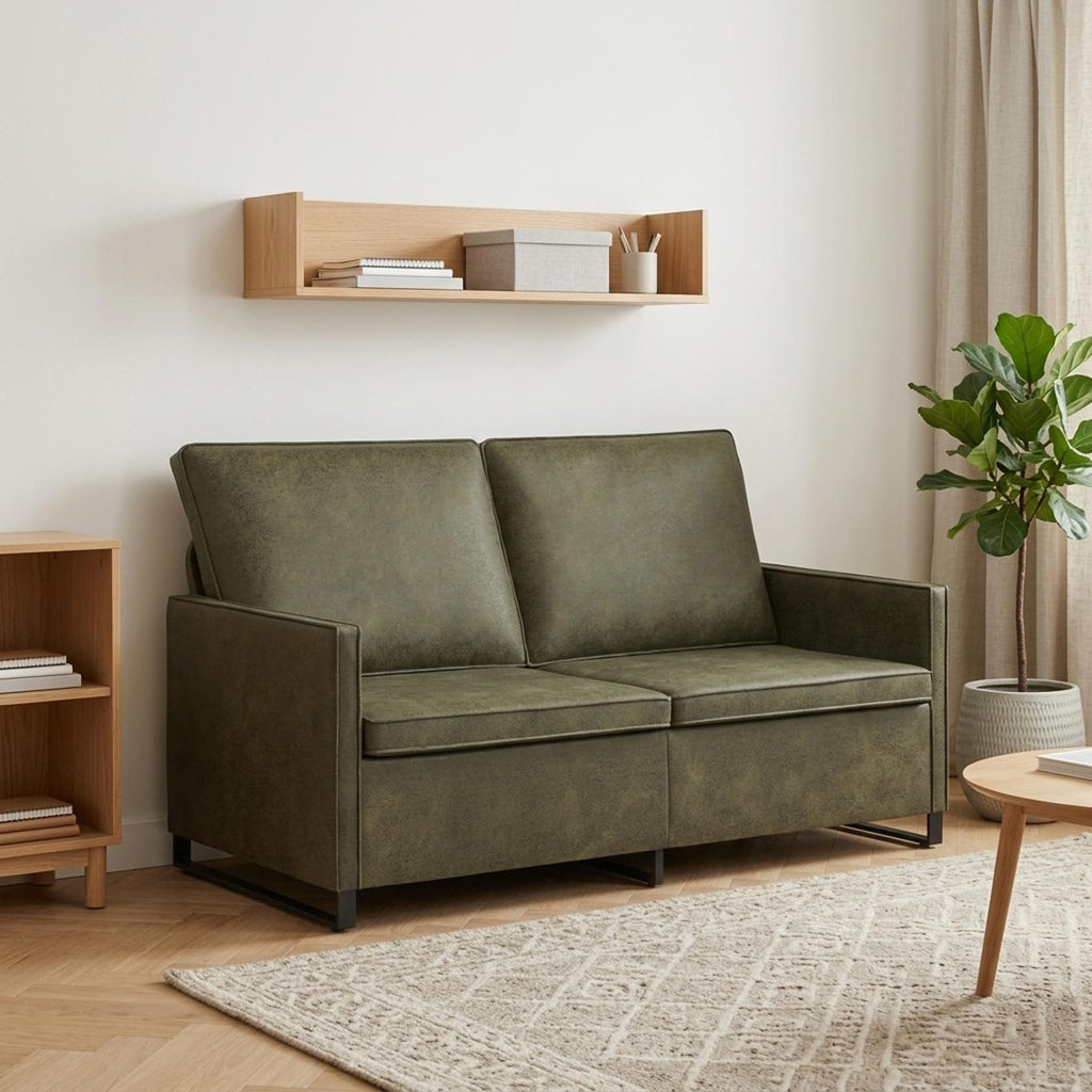 vidaXL Sofa dwuosobowa Zielony wojskowy 150 x 81 x 82 cm