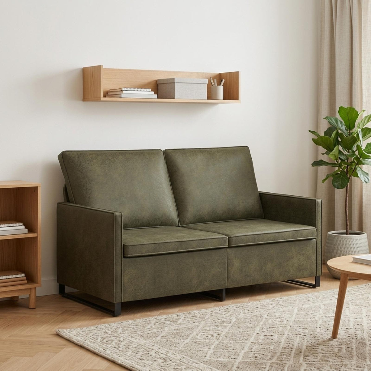 vidaXL Sofa dwuosobowa Zielony wojskowy 150 x 81 x 82 cm