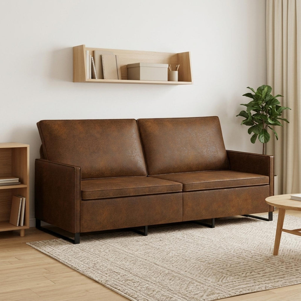 vidaXL Sofa na 3 osoby brązowy 190 x 81 x 82 cm