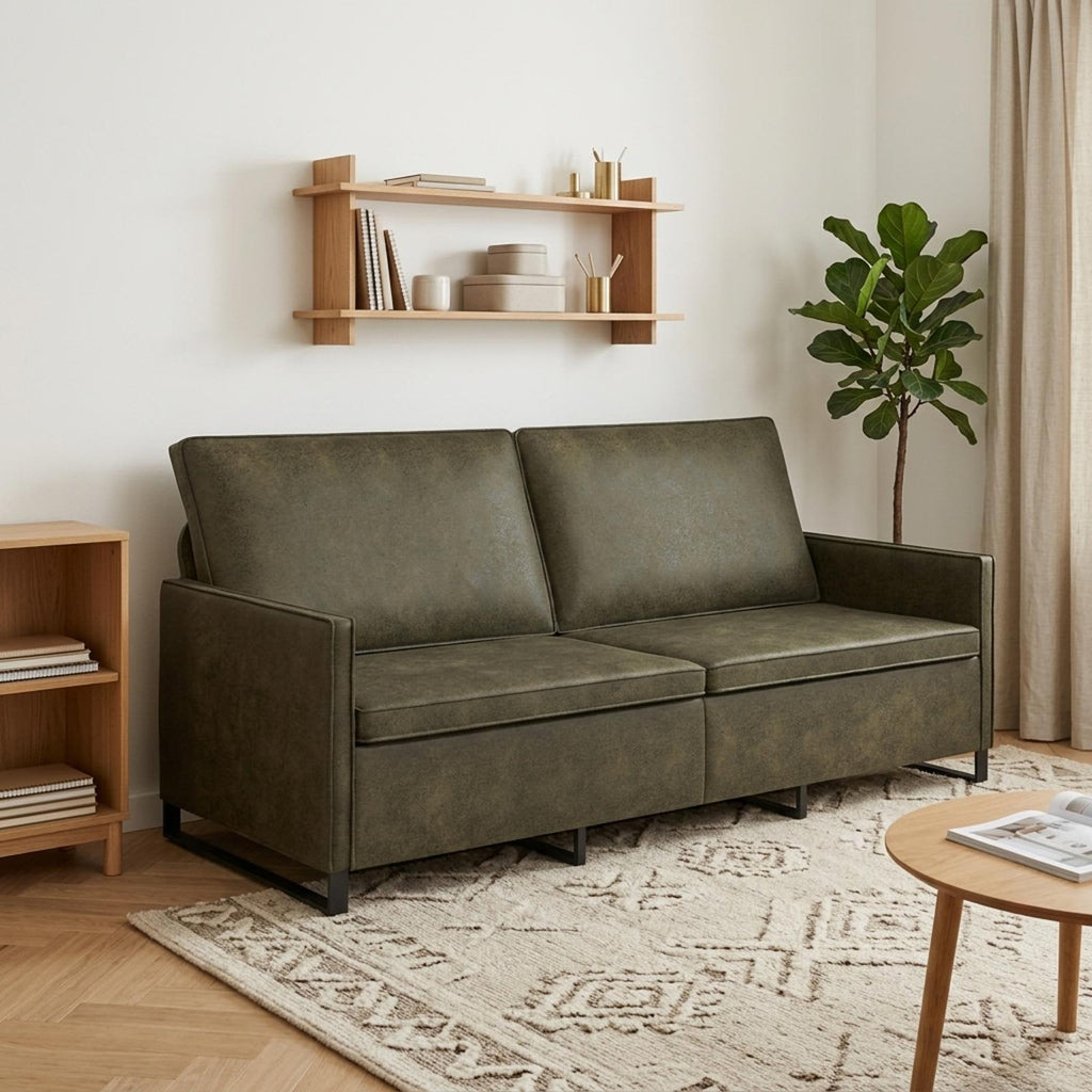 vidaXL Sofa na 3 osoby Zielony wojskowy 190 x 81 x 82 cm