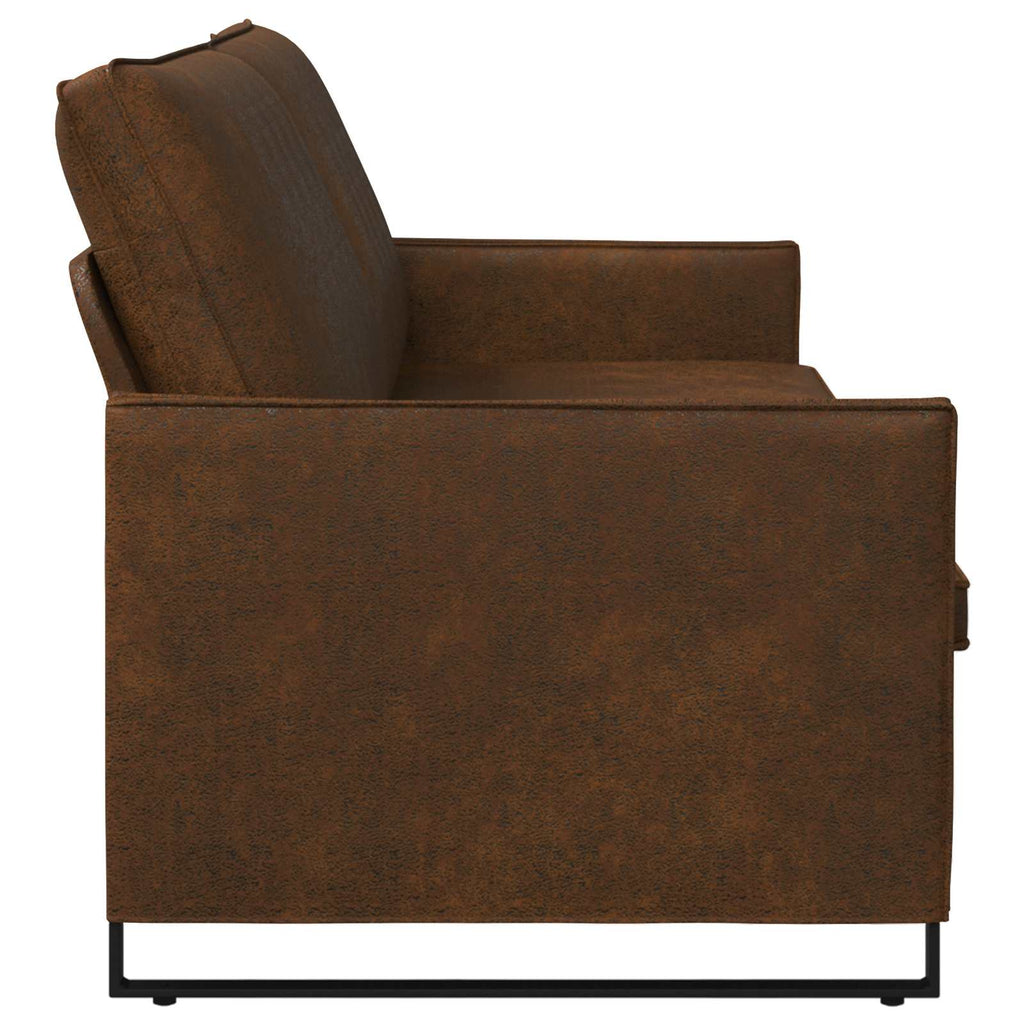 vidaXL Sofa na 3 osoby brązowy 220 x 81 x 82 cm