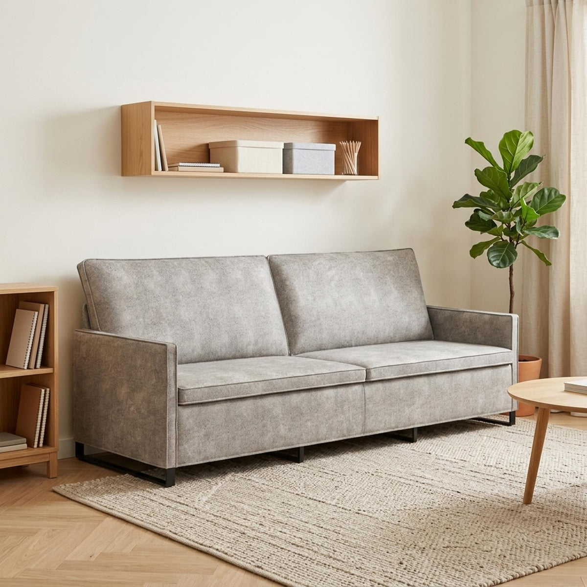 vidaXL Sofa na 3 osoby jasnoszary 220 x 81 x 82 cm