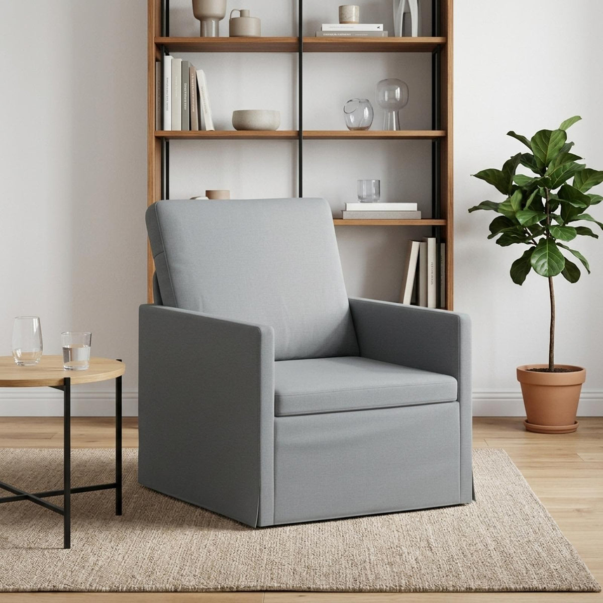 vidaXL Fotel jasnoszary 70 x 81 x 82 cm tkanina