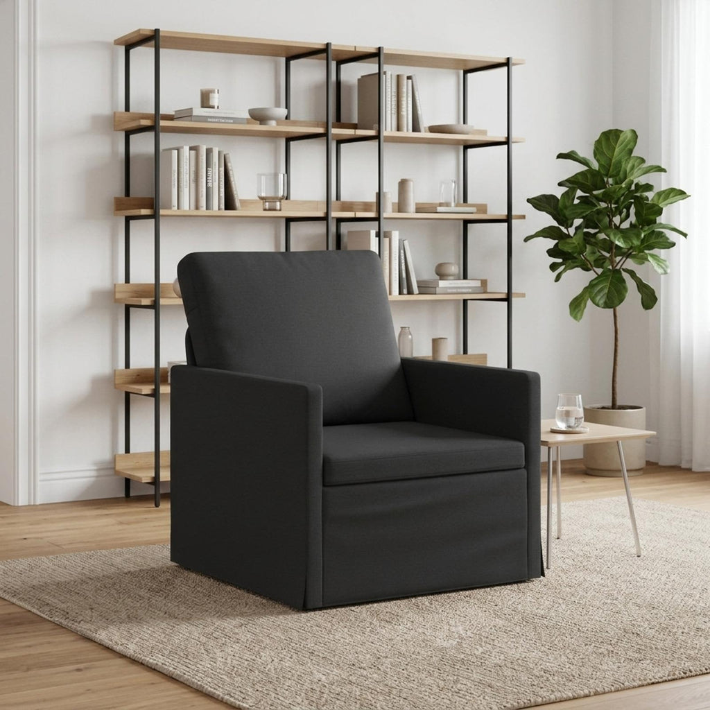vidaXL Fotel Czarny 70 x 81 x 82 cm tkanina