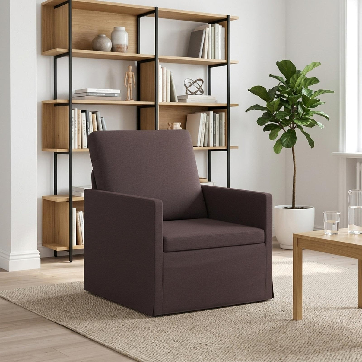 vidaXL Fotel Ciemny brąz 70 x 81 x 82 cm tkanina