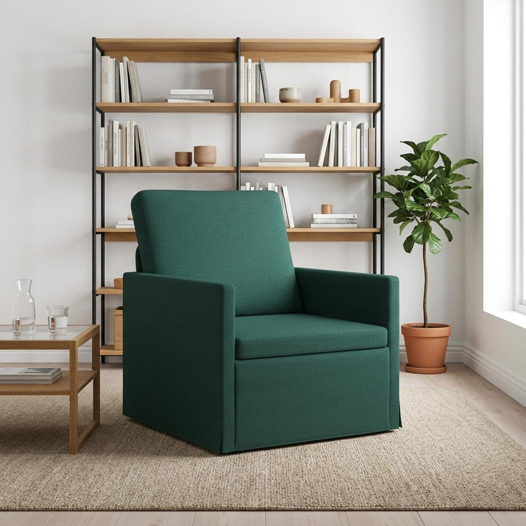 vidaXL Fotel Ciemnozielony 70 x 81 x 82 cm tkanina