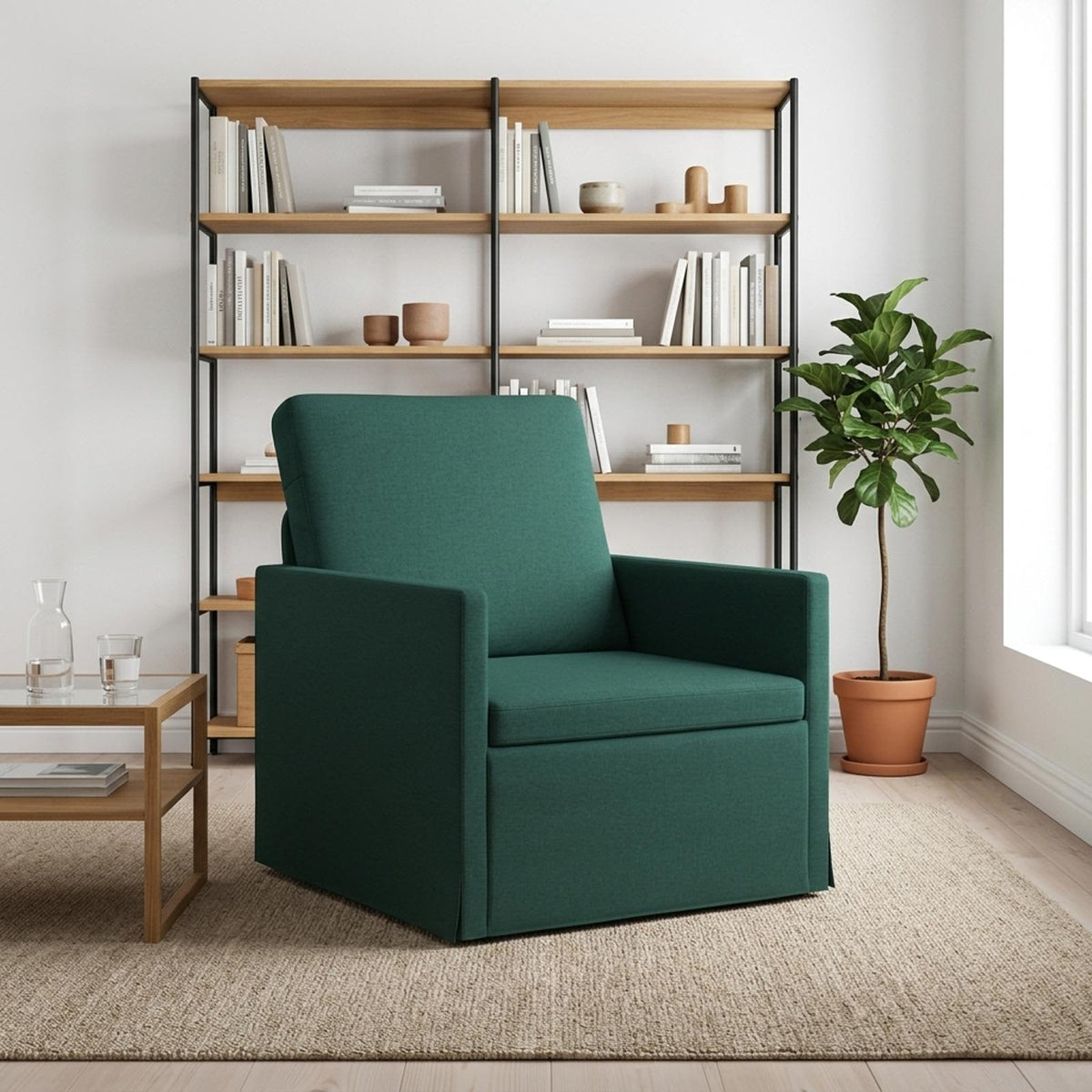 vidaXL Fotel Ciemnozielony 70 x 81 x 82 cm tkanina