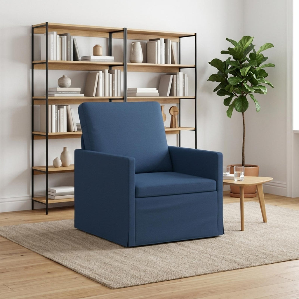 vidaXL Fotel niebieski 70 x 81 x 82 cm tkanina