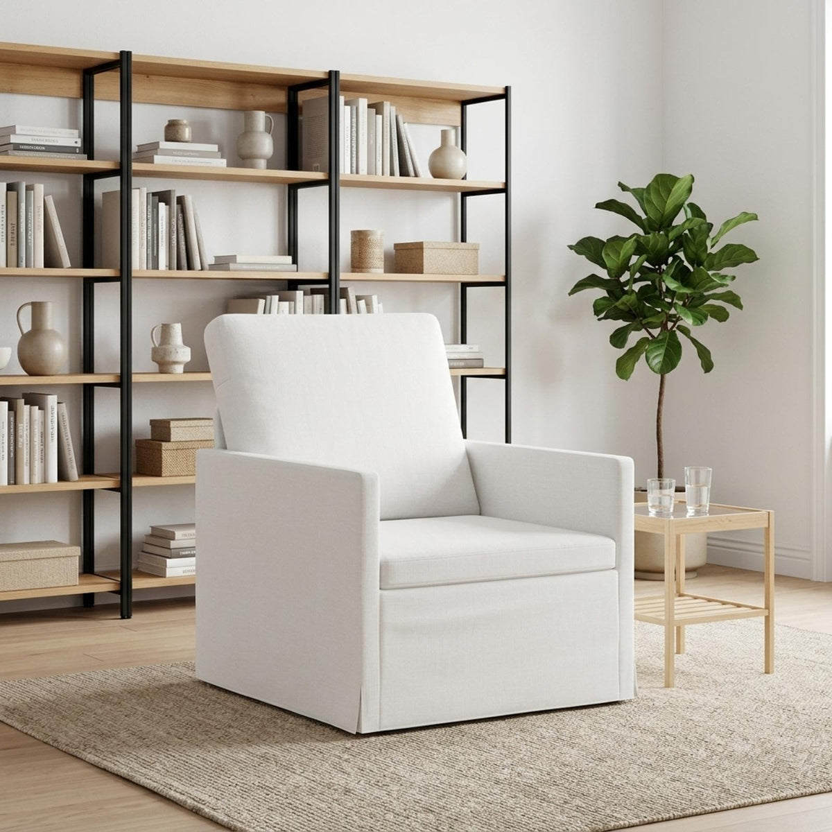 vidaXL Fotel Biały 70 x 81 x 82 cm tkanina