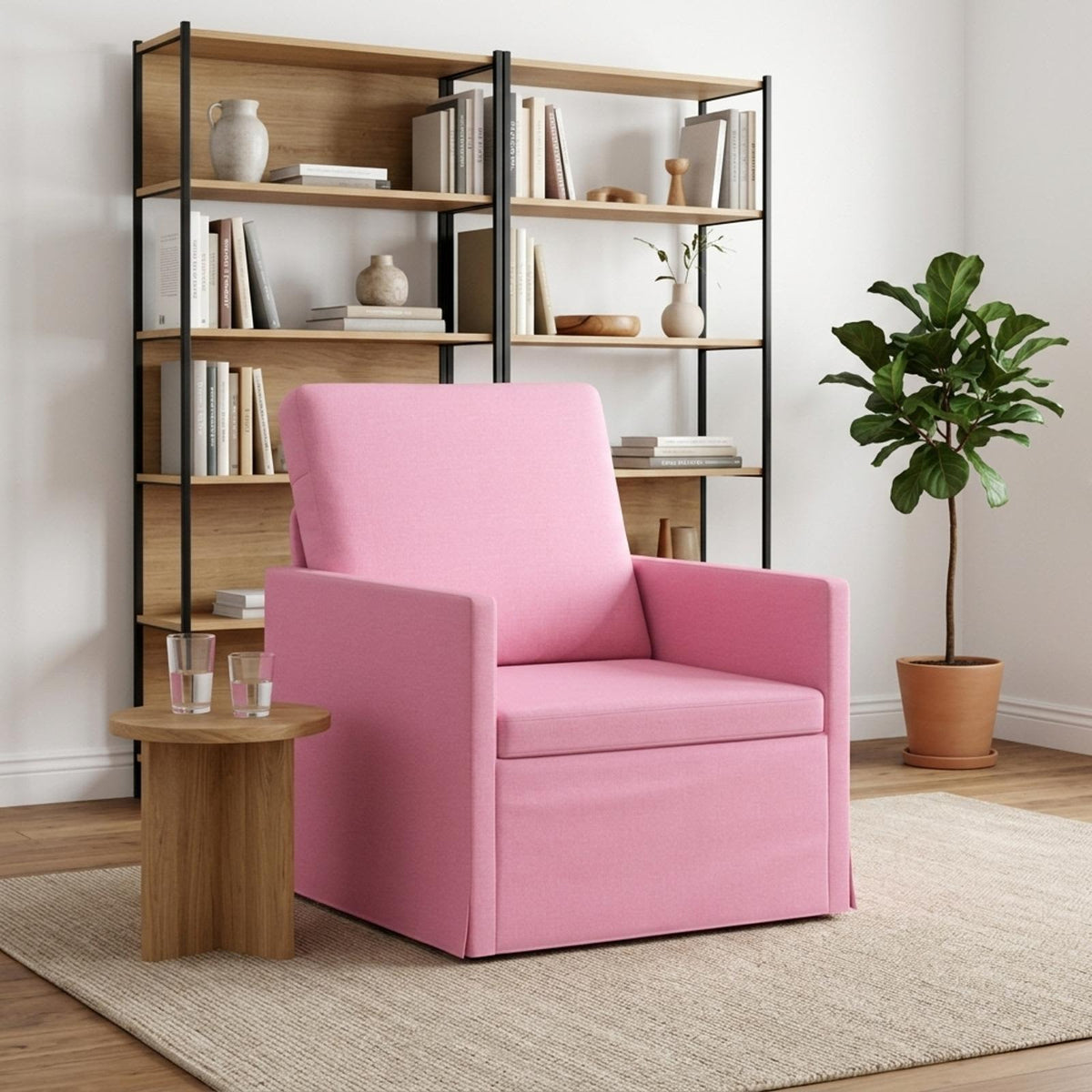vidaXL Fotel różowy 70 x 81 x 82 cm tkanina