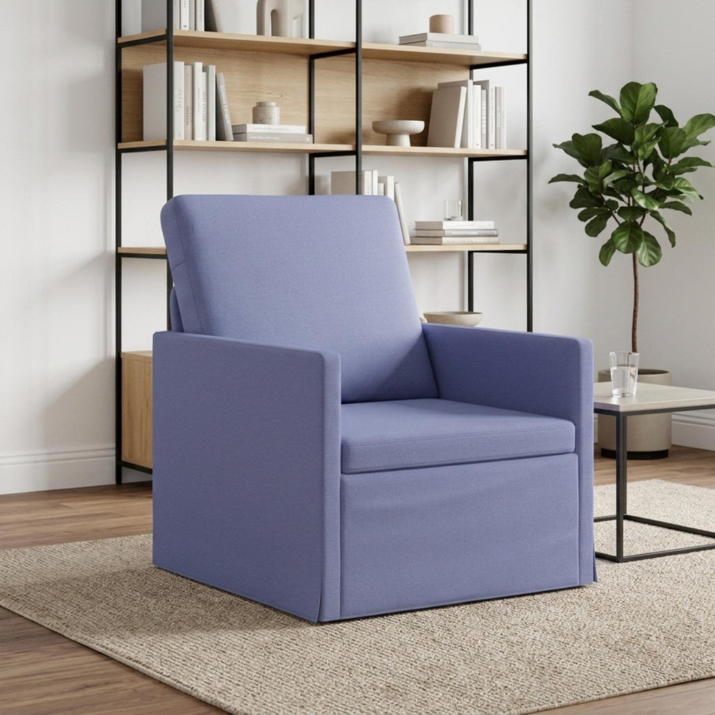 vidaXL Fotel Niebieski dżins 70 x 81 x 82 cm tkanina