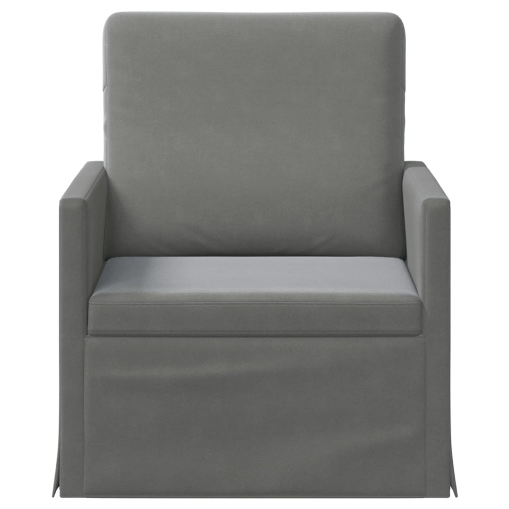 vidaXL Fotel ciemnoszary 70 x 81 x 82 cm Welur