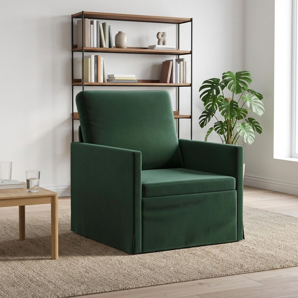 vidaXL Fotel Ciemnozielony 70 x 81 x 82 cm Welur