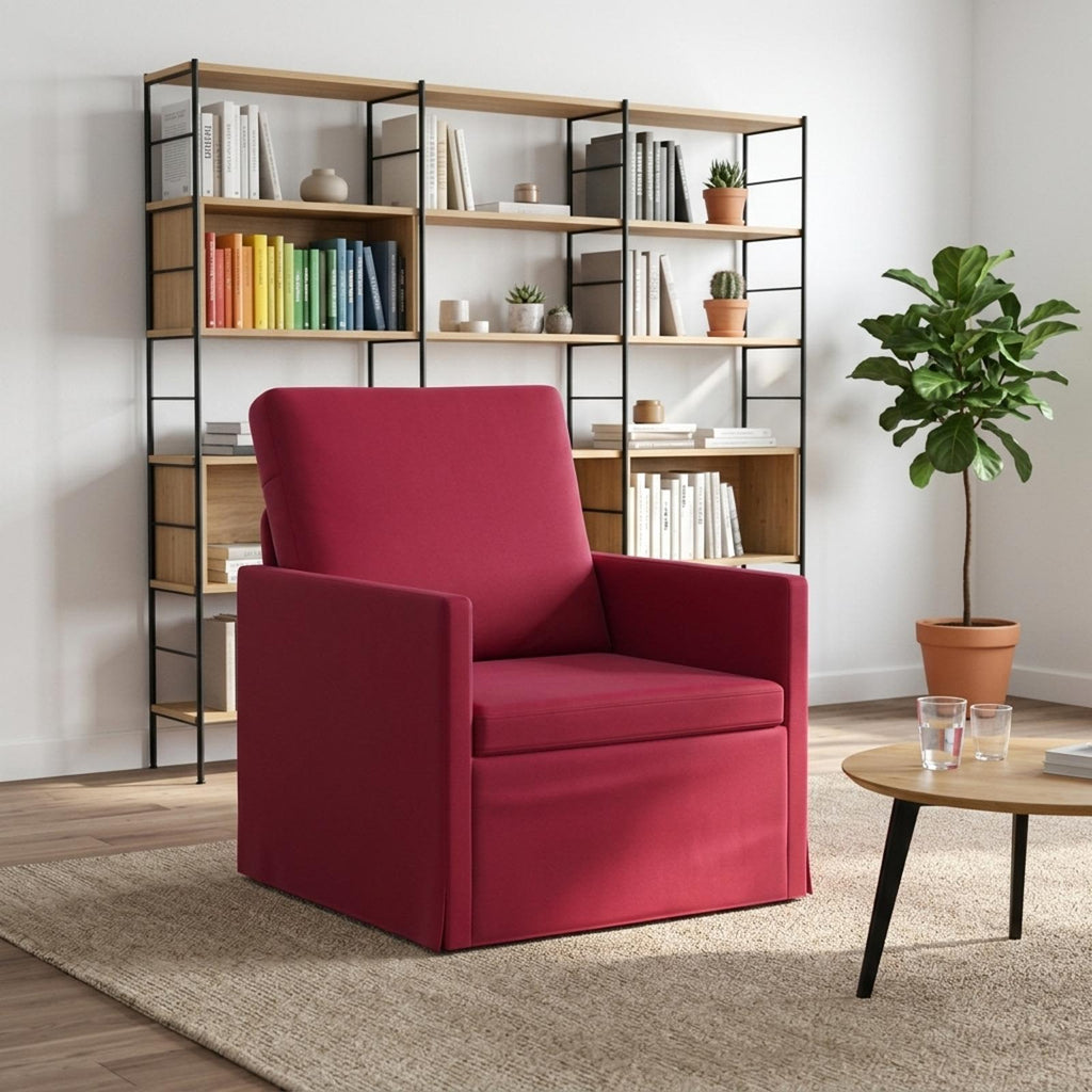 vidaXL Fotel Czerwone wino 70 x 81 x 82 cm Welur