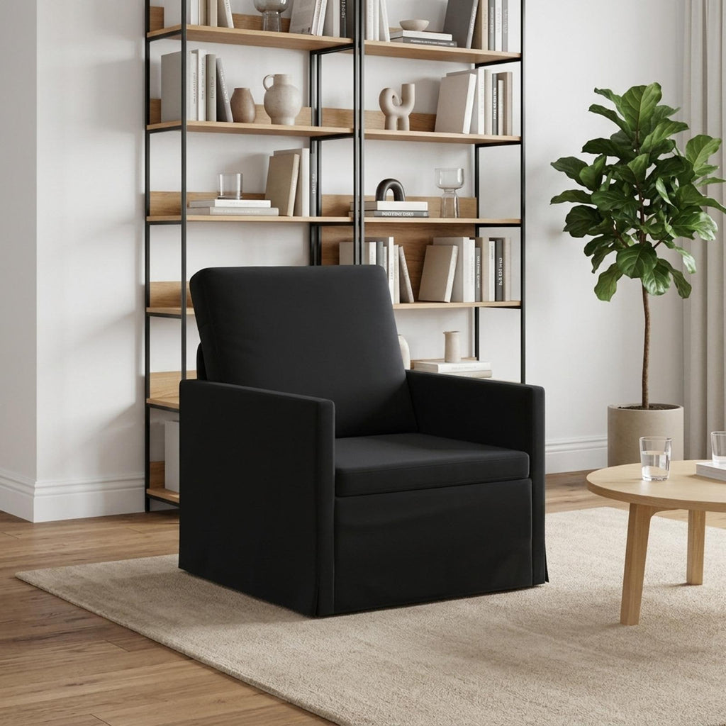 vidaXL Fotel Czarny 70 x 81 x 82 cm Welur