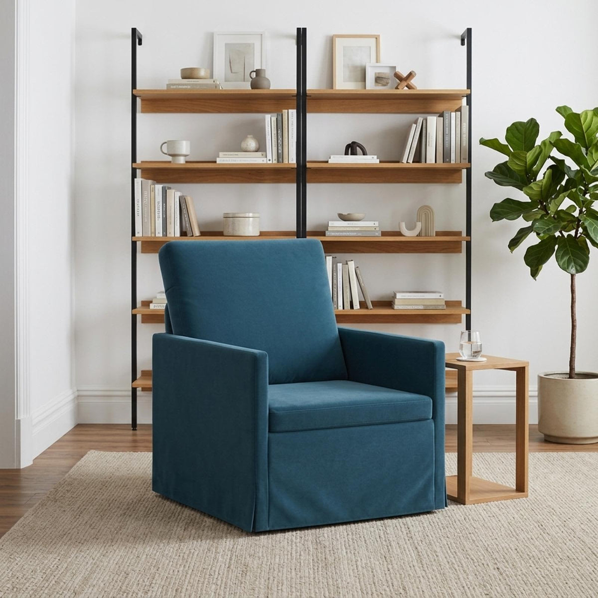 vidaXL Fotel niebieski 70 x 81 x 82 cm Welur