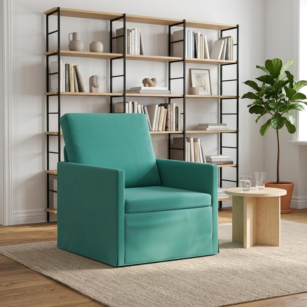 vidaXL Fotel Turkusowy 70 x 81 x 82 cm Welur