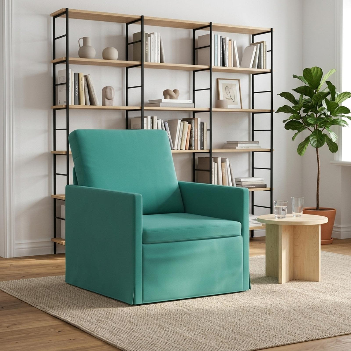 vidaXL Fotel Turkusowy 70 x 81 x 82 cm Welur