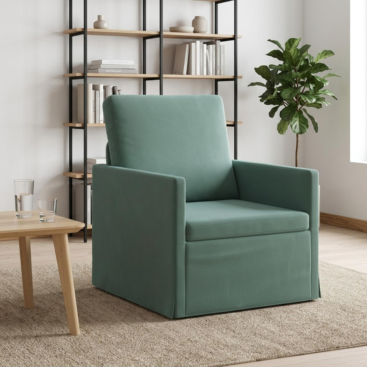 vidaXL Fotel Zielony morski 70 x 81 x 82 cm Welur
