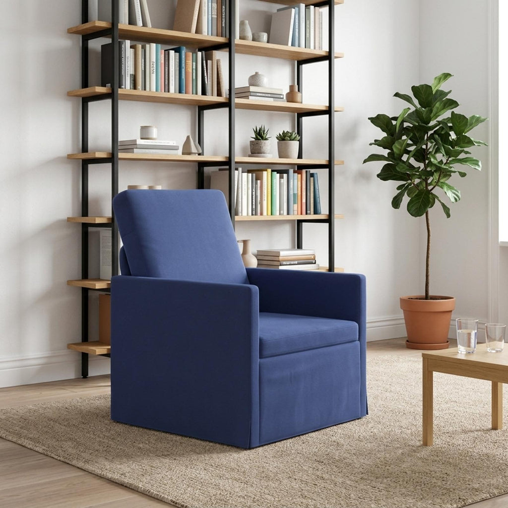 vidaXL Fotel Niebieski policyjny 70 x 81 x 82 cm Welur