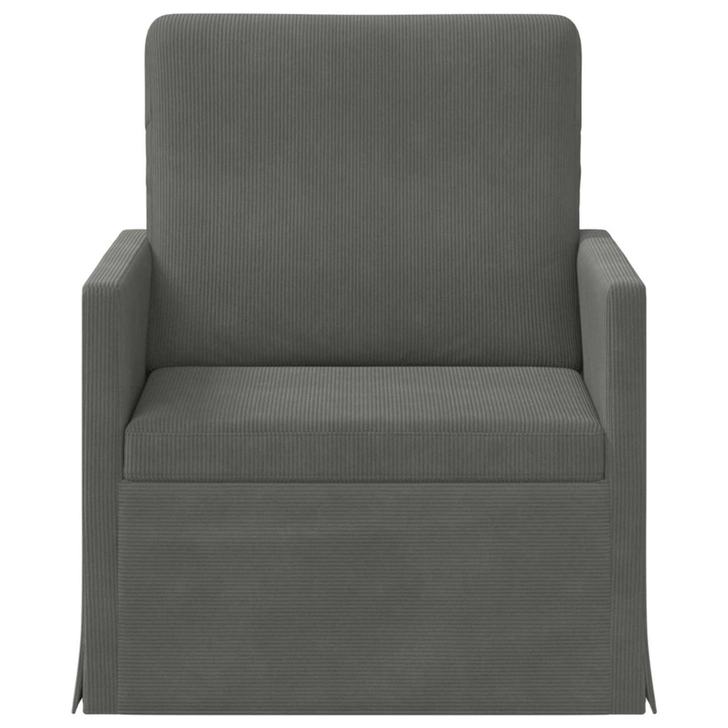 vidaXL Fotel ciemnoszary 70 x 81 x 82 cm Tkanina sztruksowa