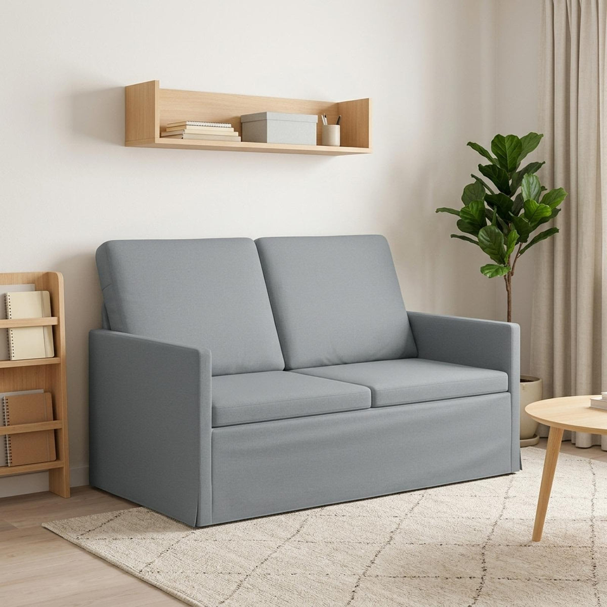 vidaXL Sofa dwuosobowa jasnoszary 130 x 81 x 82 cm tkanina