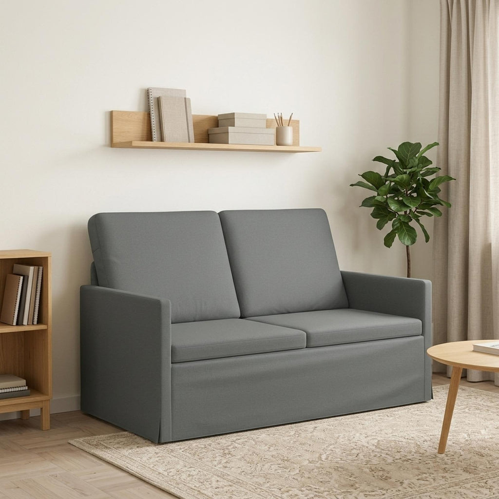 vidaXL Sofa dwuosobowa ciemnoszary 130 x 81 x 82 cm tkanina
