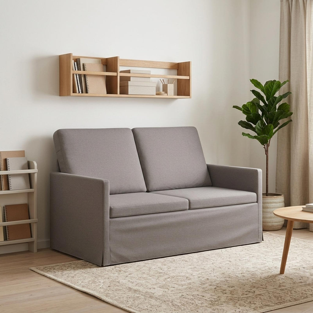 vidaXL Sofa dwuosobowa Ciemnoszary 130 x 81 x 82 cm tkanina