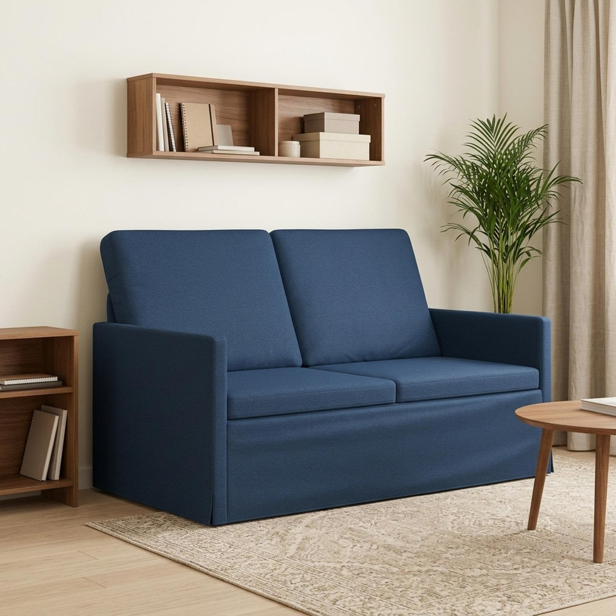 vidaXL Sofa dwuosobowa niebieski 130 x 81 x 82 cm tkanina