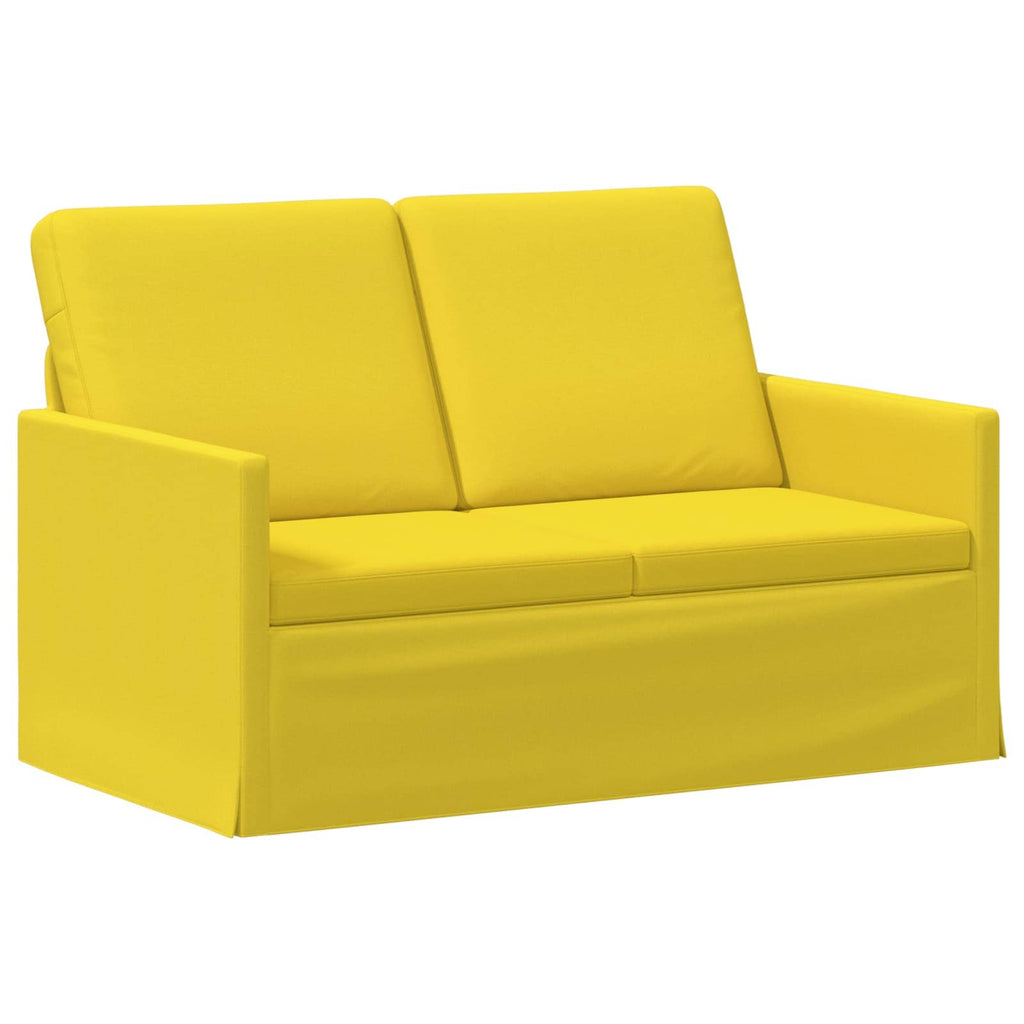 vidaXL Sofa dwuosobowa Jasnożółty 130 x 81 x 82 cm tkanina
