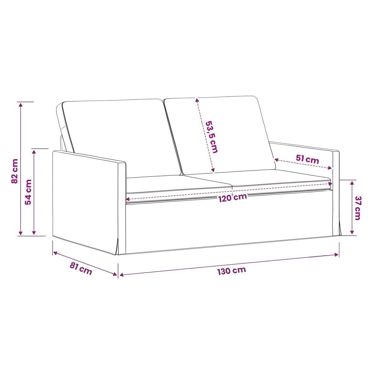 vidaXL Sofa dwuosobowa Jasnożółty 130 x 81 x 82 cm tkanina