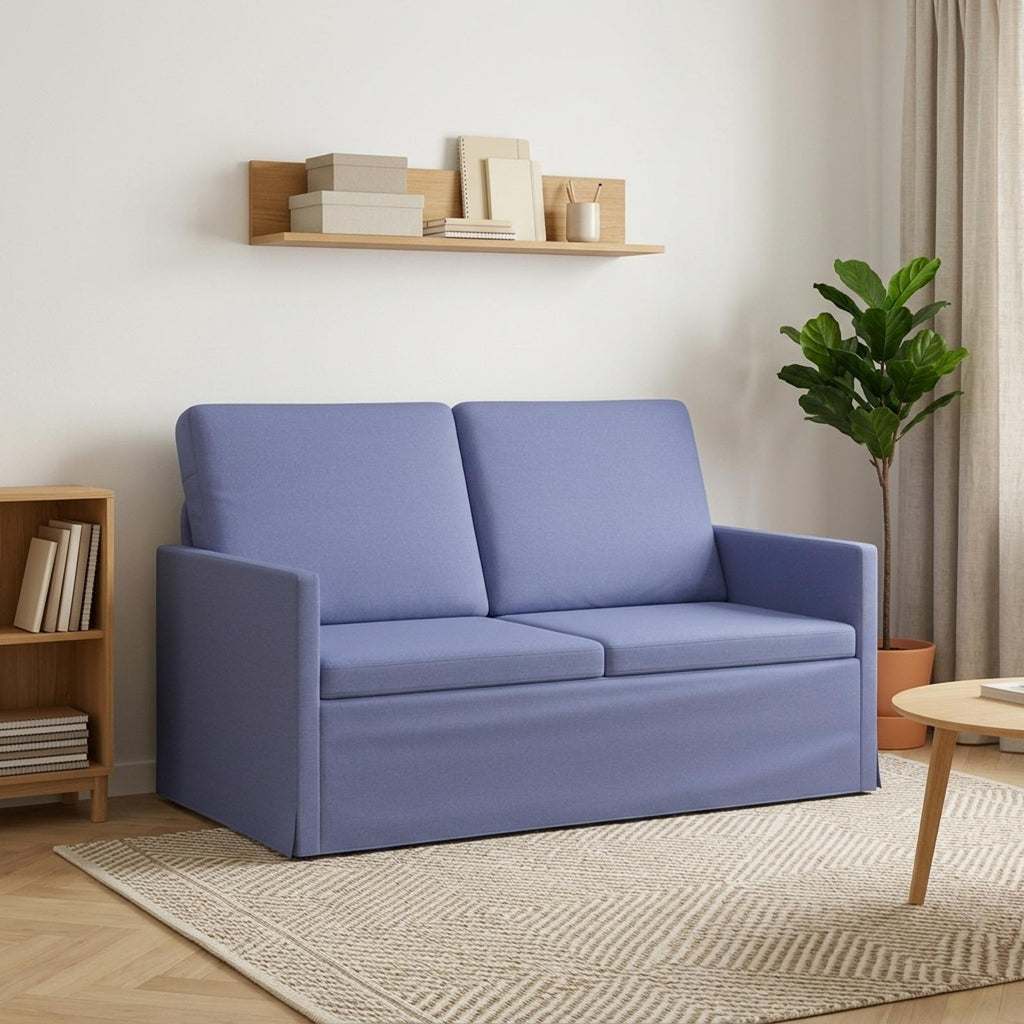 vidaXL Sofa dwuosobowa Niebieski dżins 130 x 81 x 82 cm tkanina