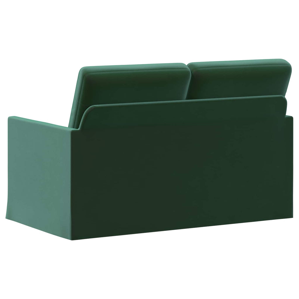vidaXL Sofa dwuosobowa Ciemnozielony 130 x 81 x 82 cm Welur