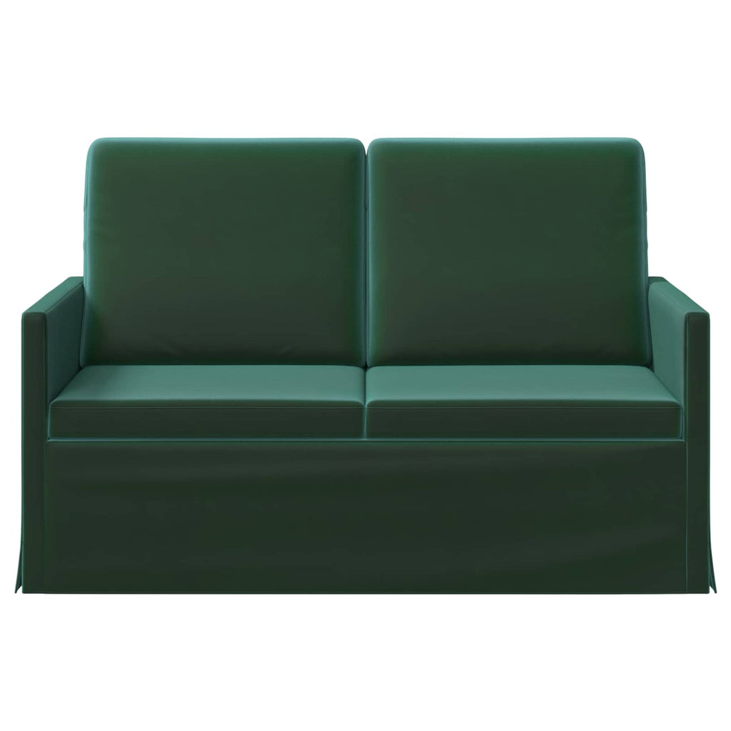 vidaXL Sofa dwuosobowa Ciemnozielony 130 x 81 x 82 cm Welur