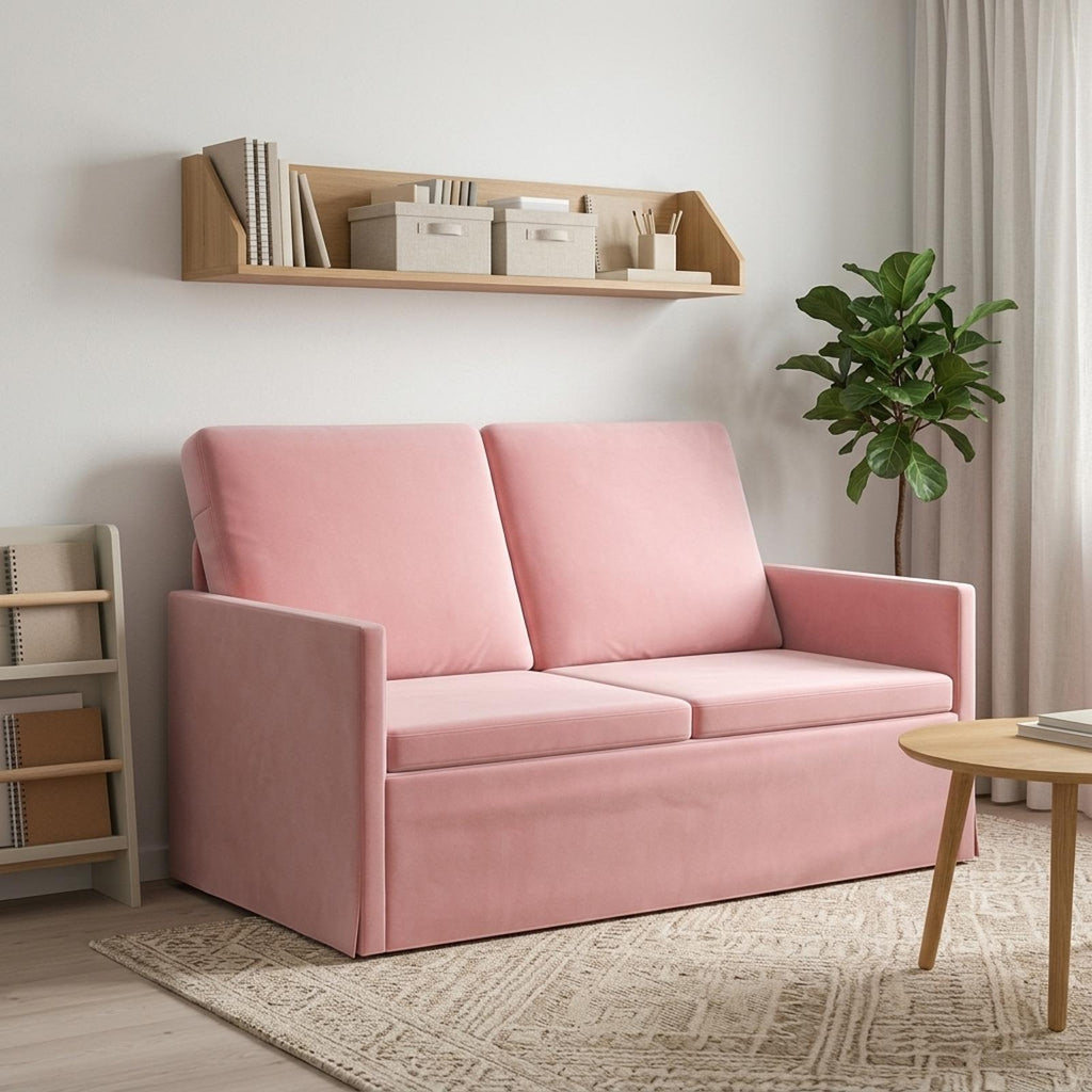 vidaXL Sofa dwuosobowa różowy 130 x 81 x 82 cm Welur