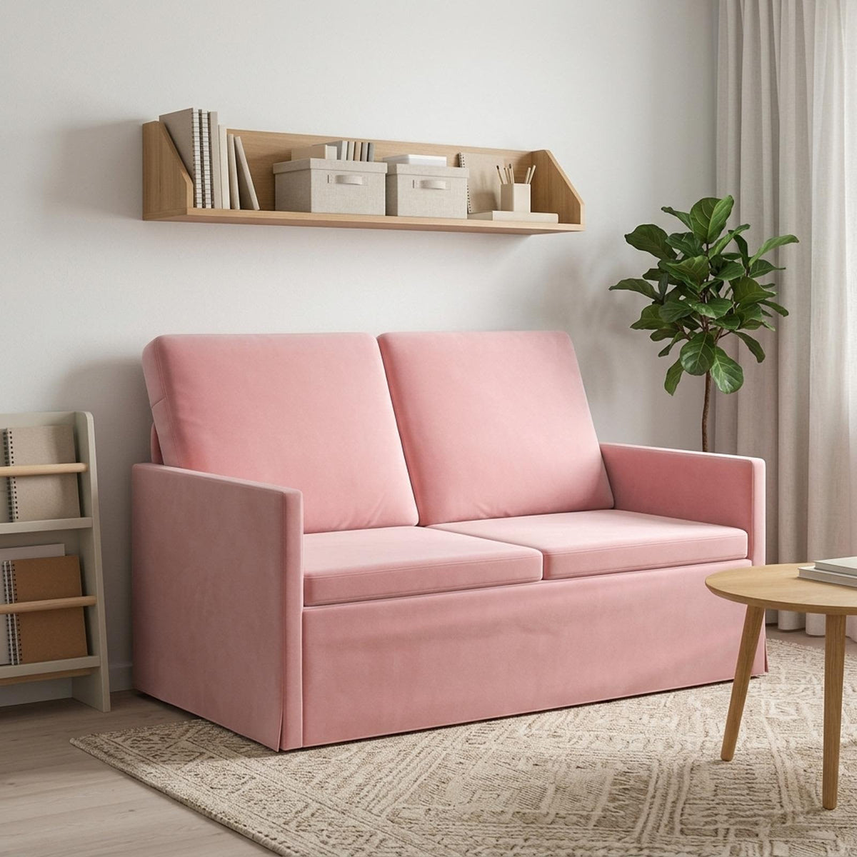 vidaXL Sofa dwuosobowa różowy 130 x 81 x 82 cm Welur