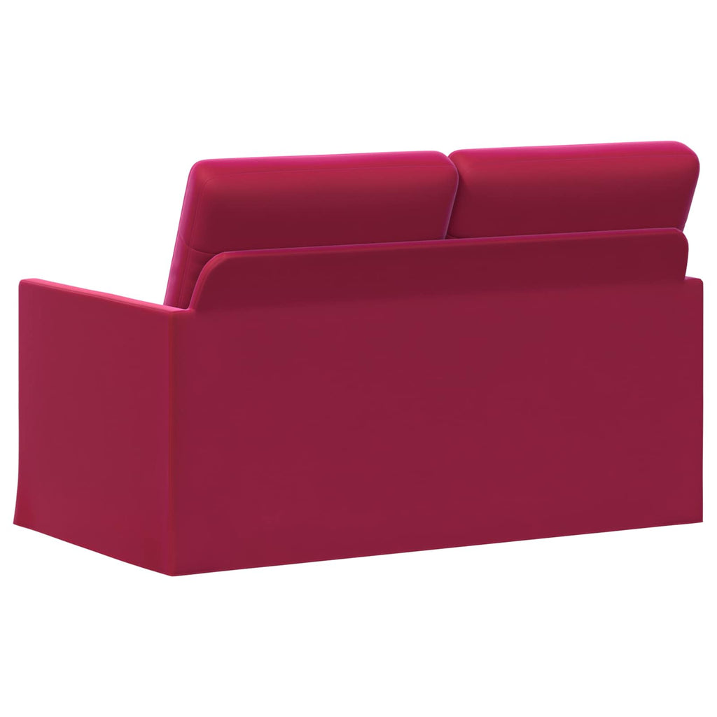 vidaXL Sofa dwuosobowa Czerwone wino 130 x 81 x 82 cm Welur
