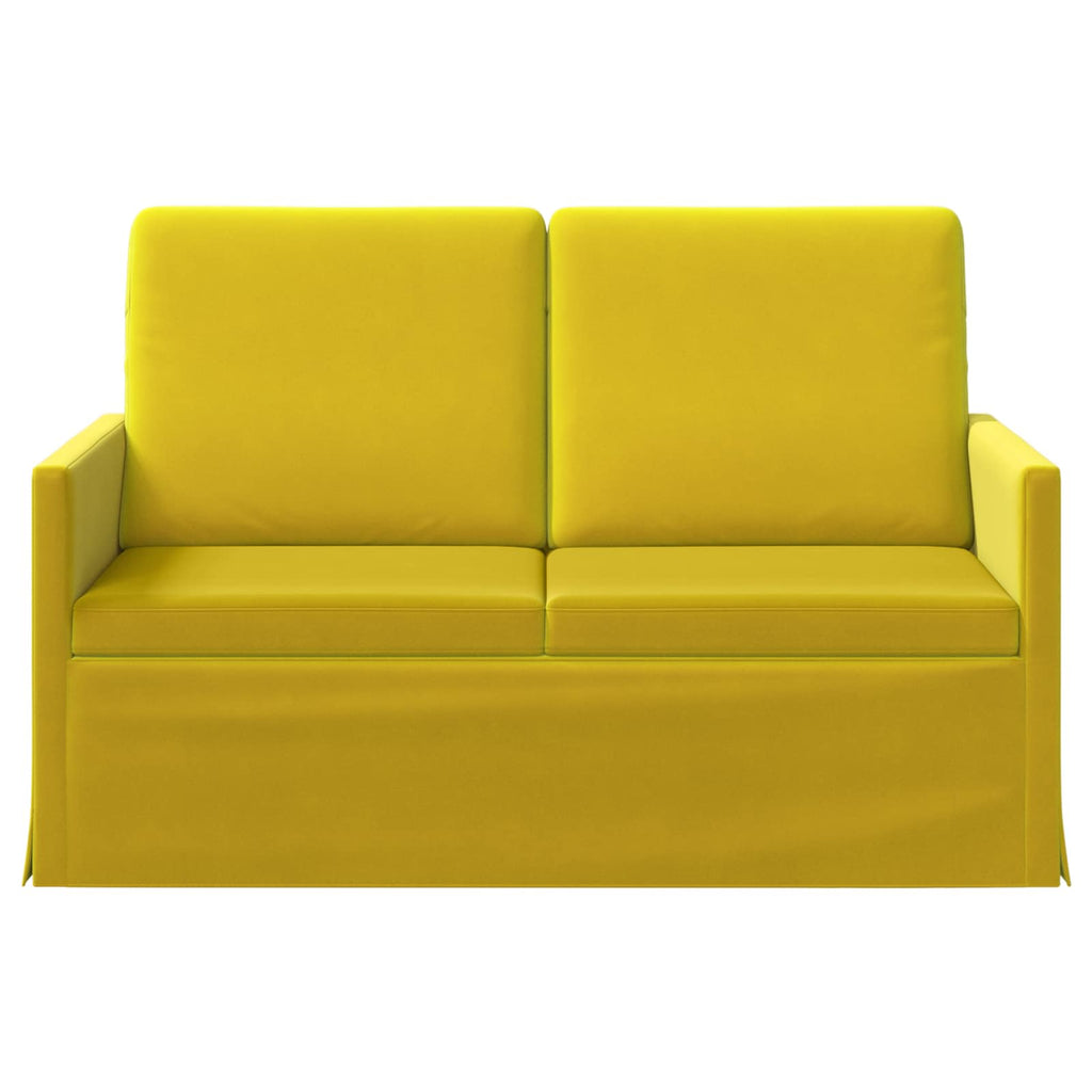 vidaXL Sofa dwuosobowa żółty 130 x 81 x 82 cm Welur