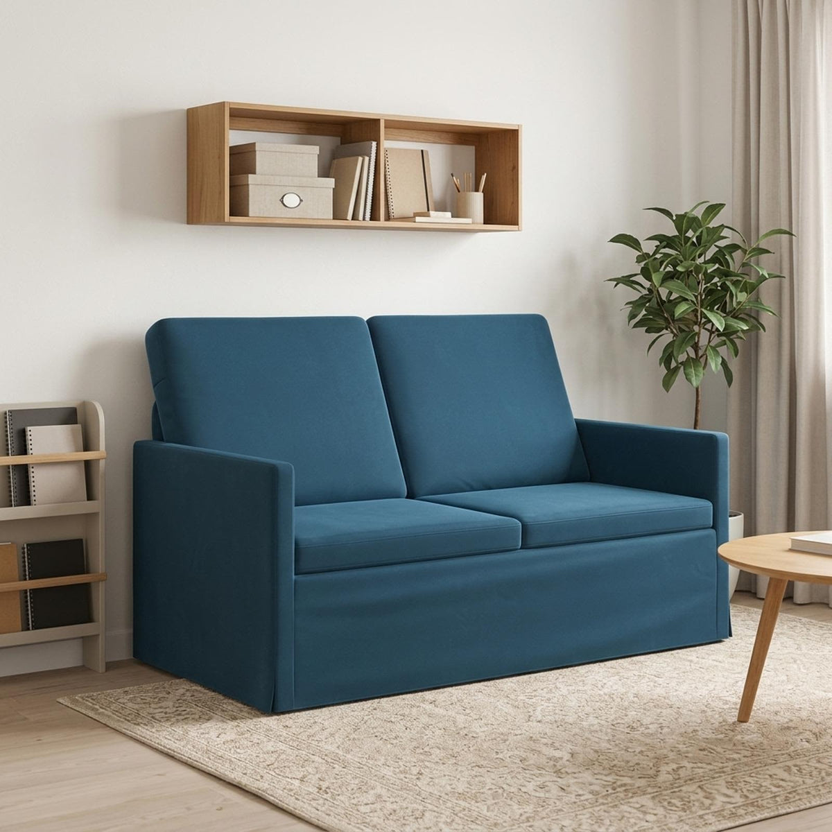 vidaXL Sofa dwuosobowa niebieski 130 x 81 x 82 cm Welur